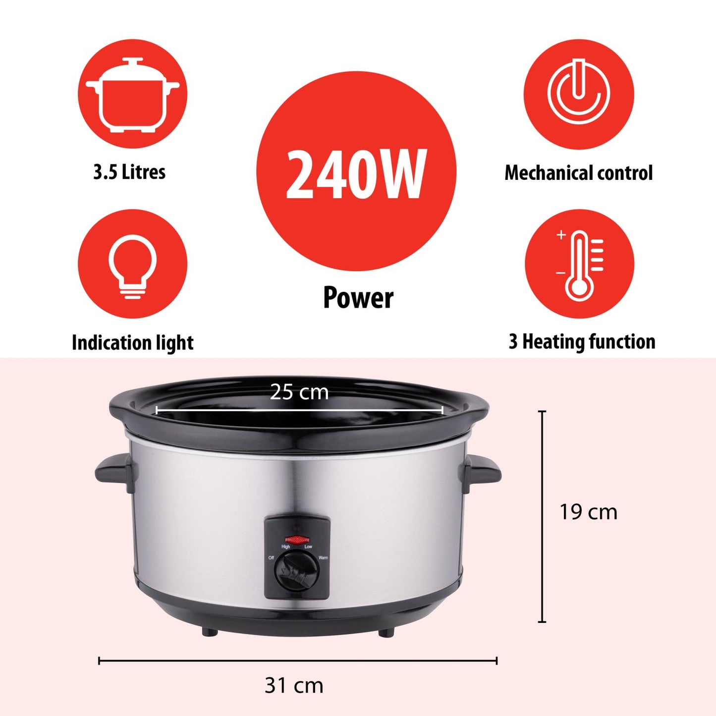Slow cooker 3.5L 240W