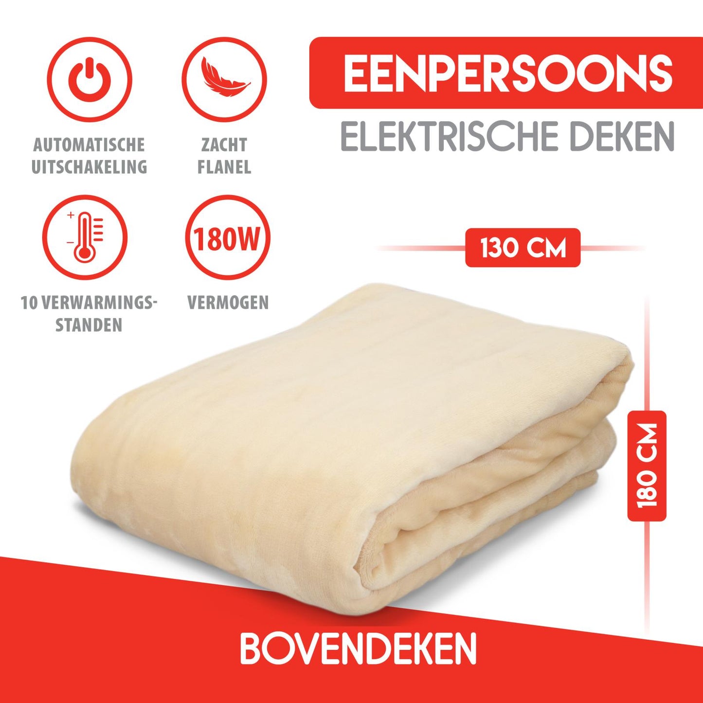Blanket heated ivory180w PES
