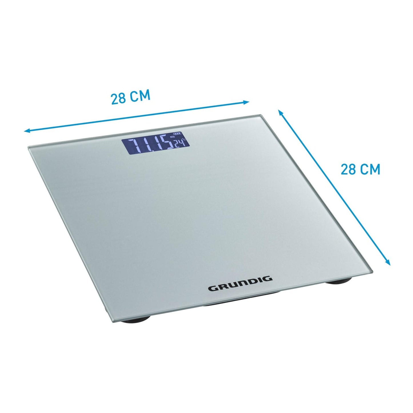 Body scale silver 28x28x2,2cm