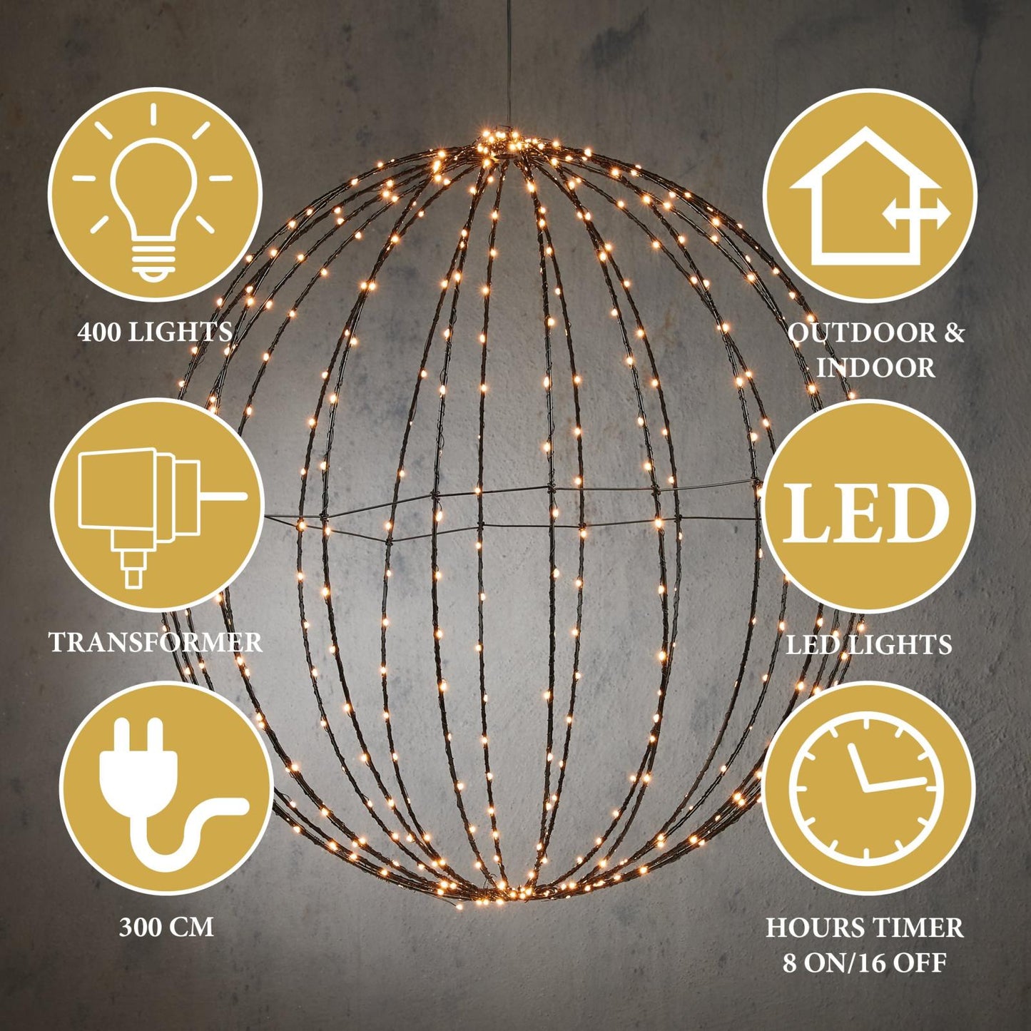 Ball warm white 400led 60cm