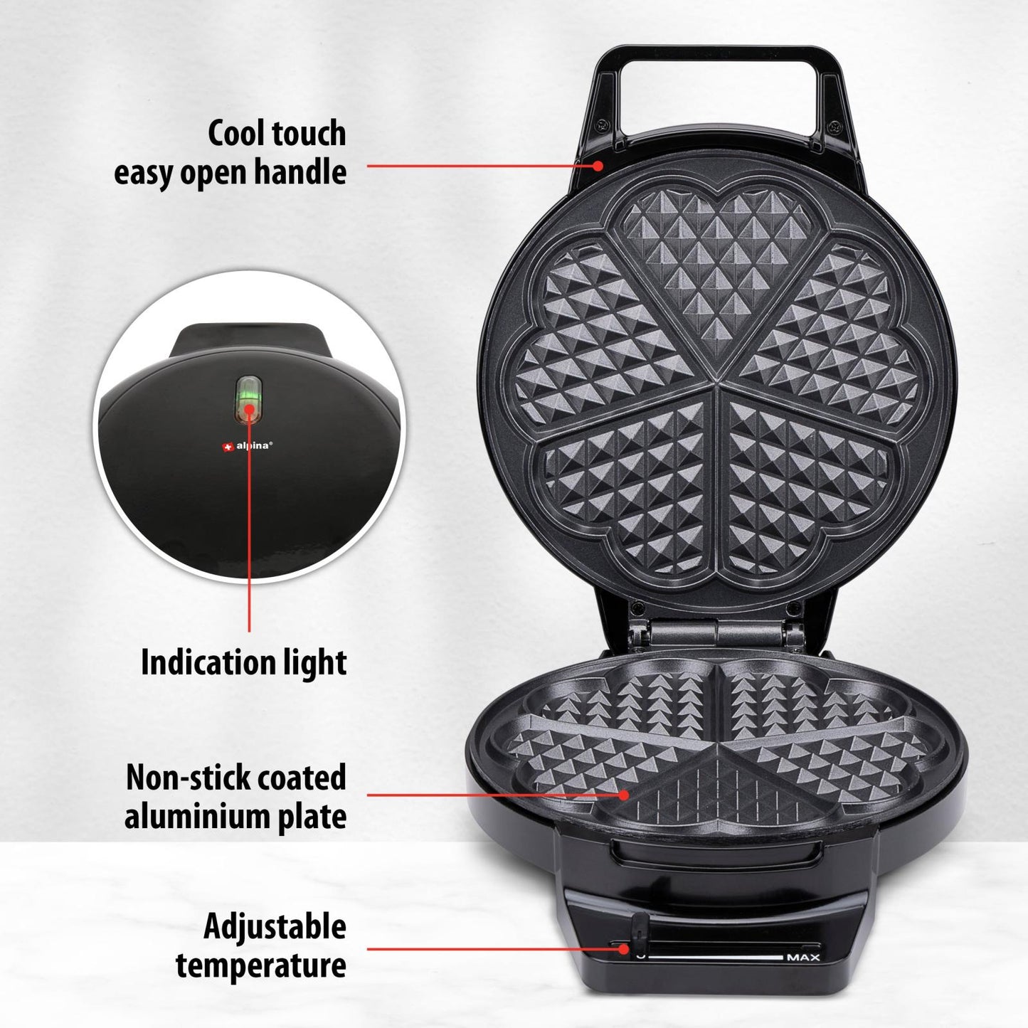 Waffle maker 230V 1000W