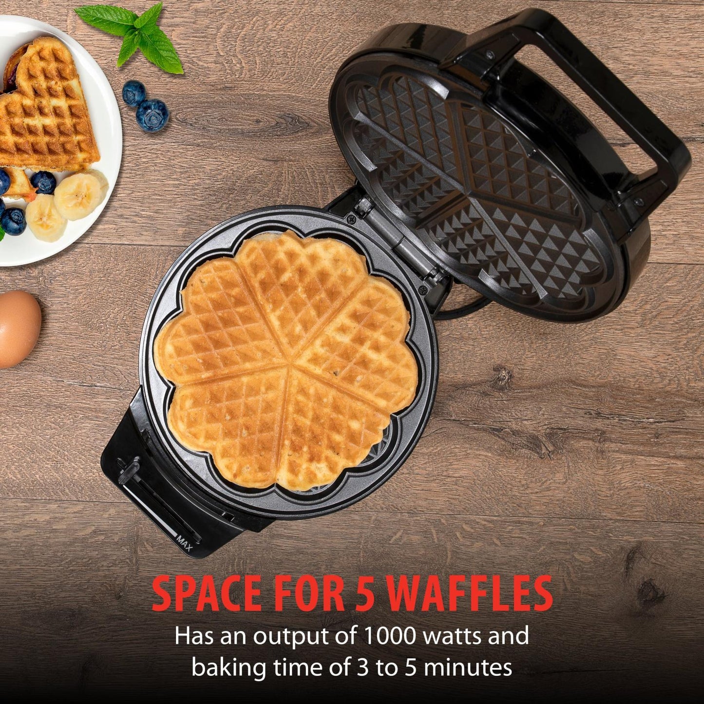 Waffle maker 230V 1000W