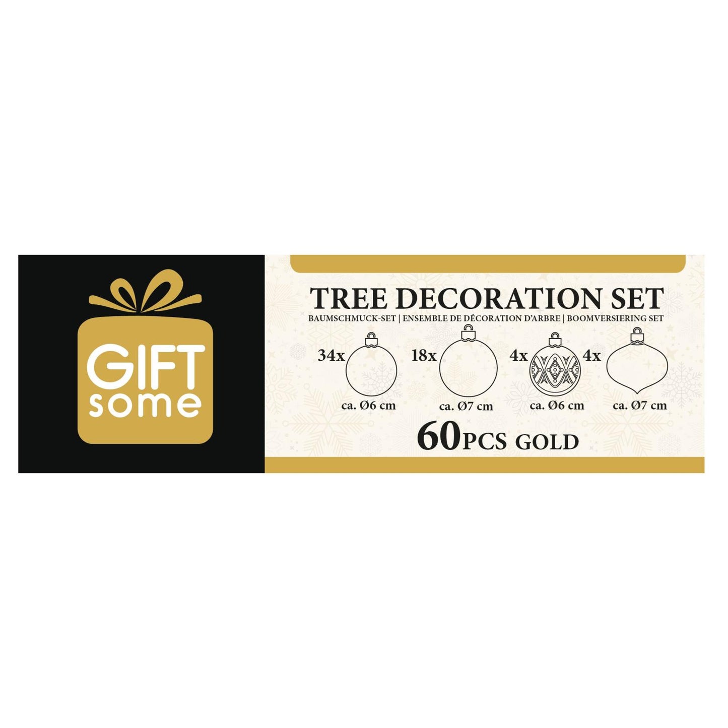 Tree decoration gold 60pc