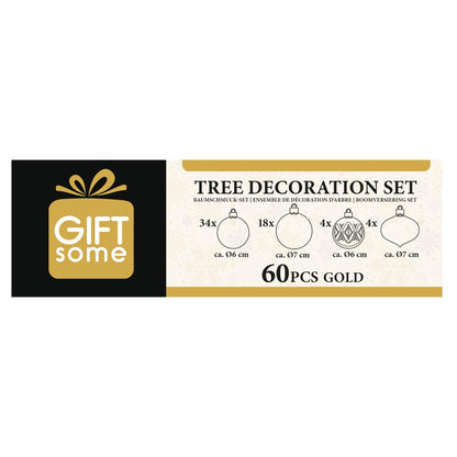 Tree decoration gold 60pc