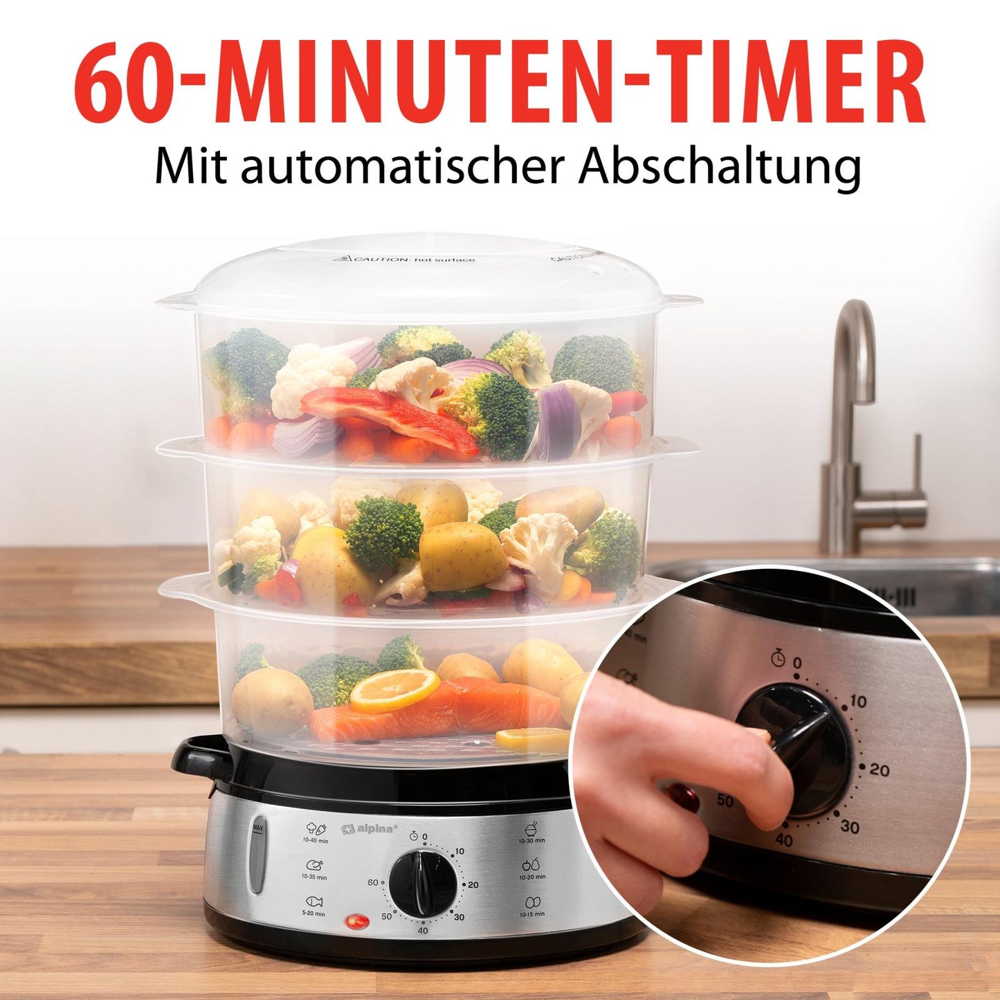 Food steamer 230V 800W