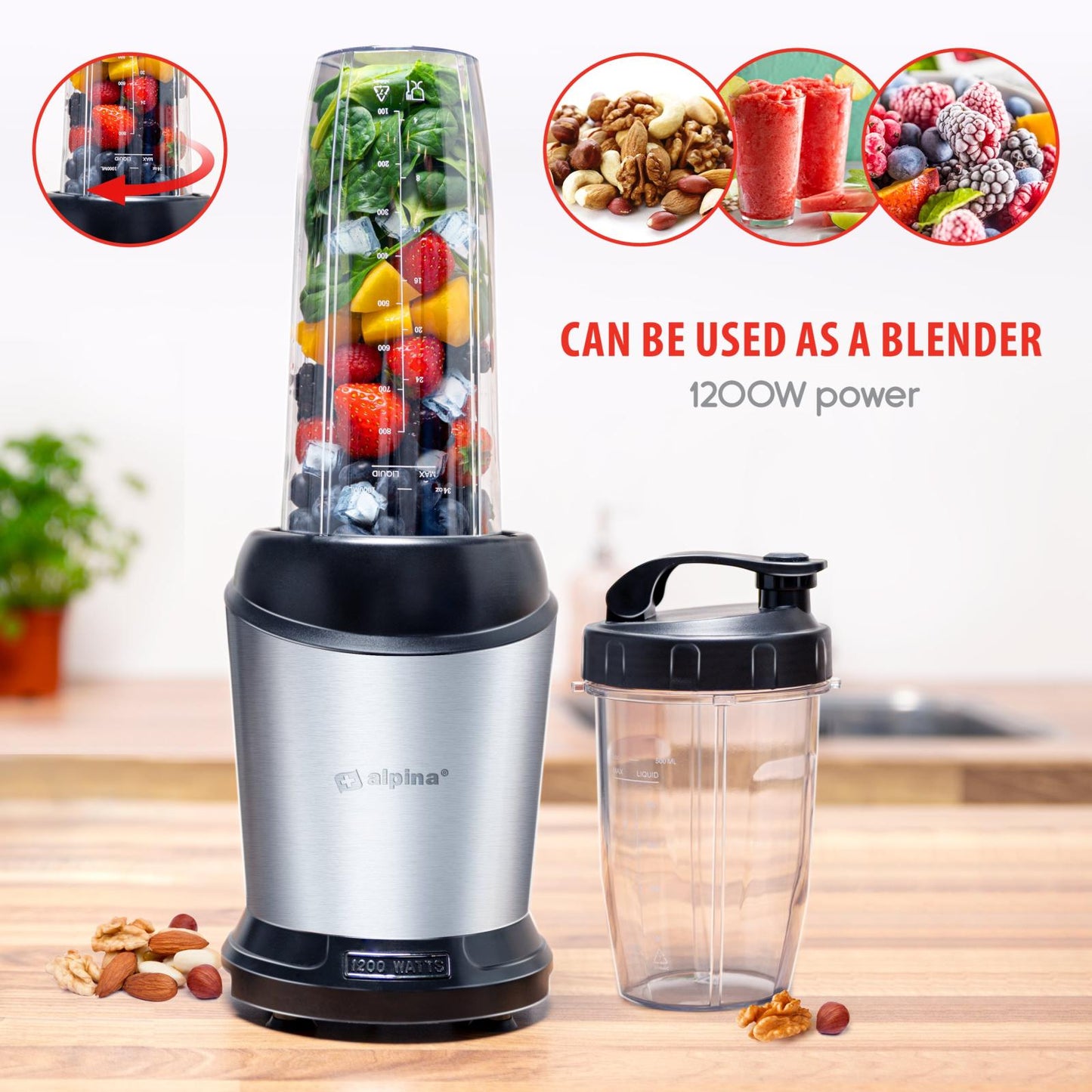 Smoothie maker 220-240V SS 1200W