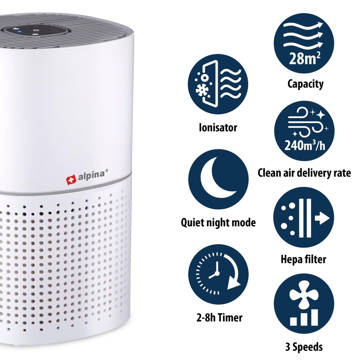 Air purifier 230V 50W 240 m³/h