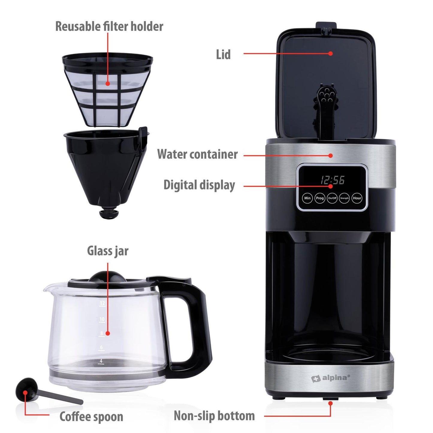 Coffee maker 230V SS 900W