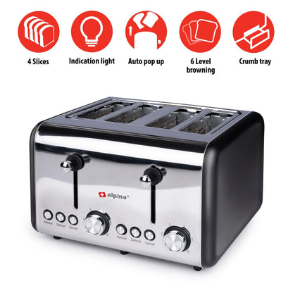 Toaster 4 slices 230V 1500W 50/60Hz