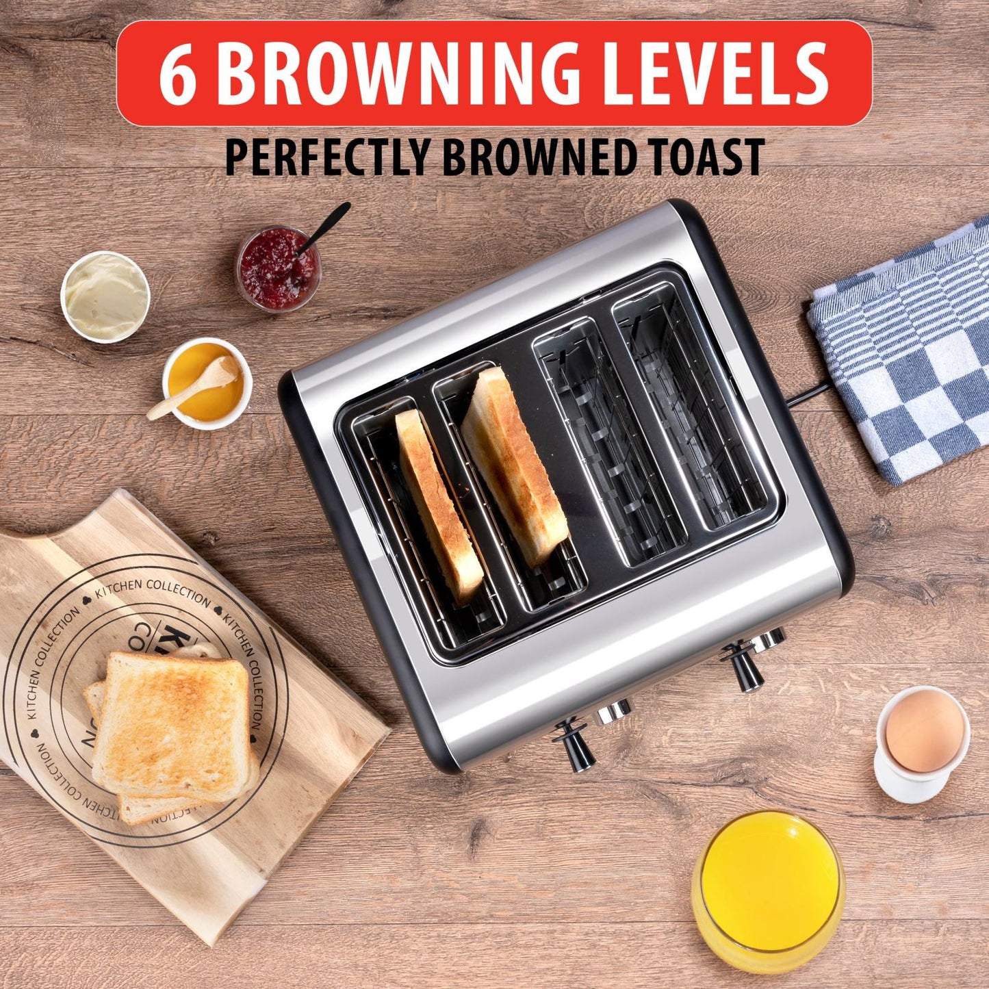 Toaster 4 slices 230V 1500W 50/60Hz