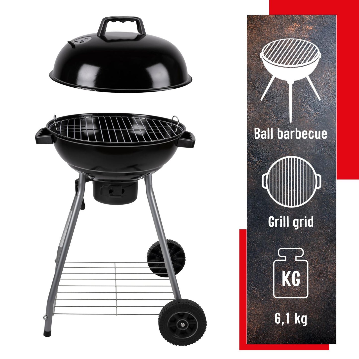 BBQ 18inch lid+handle+ash