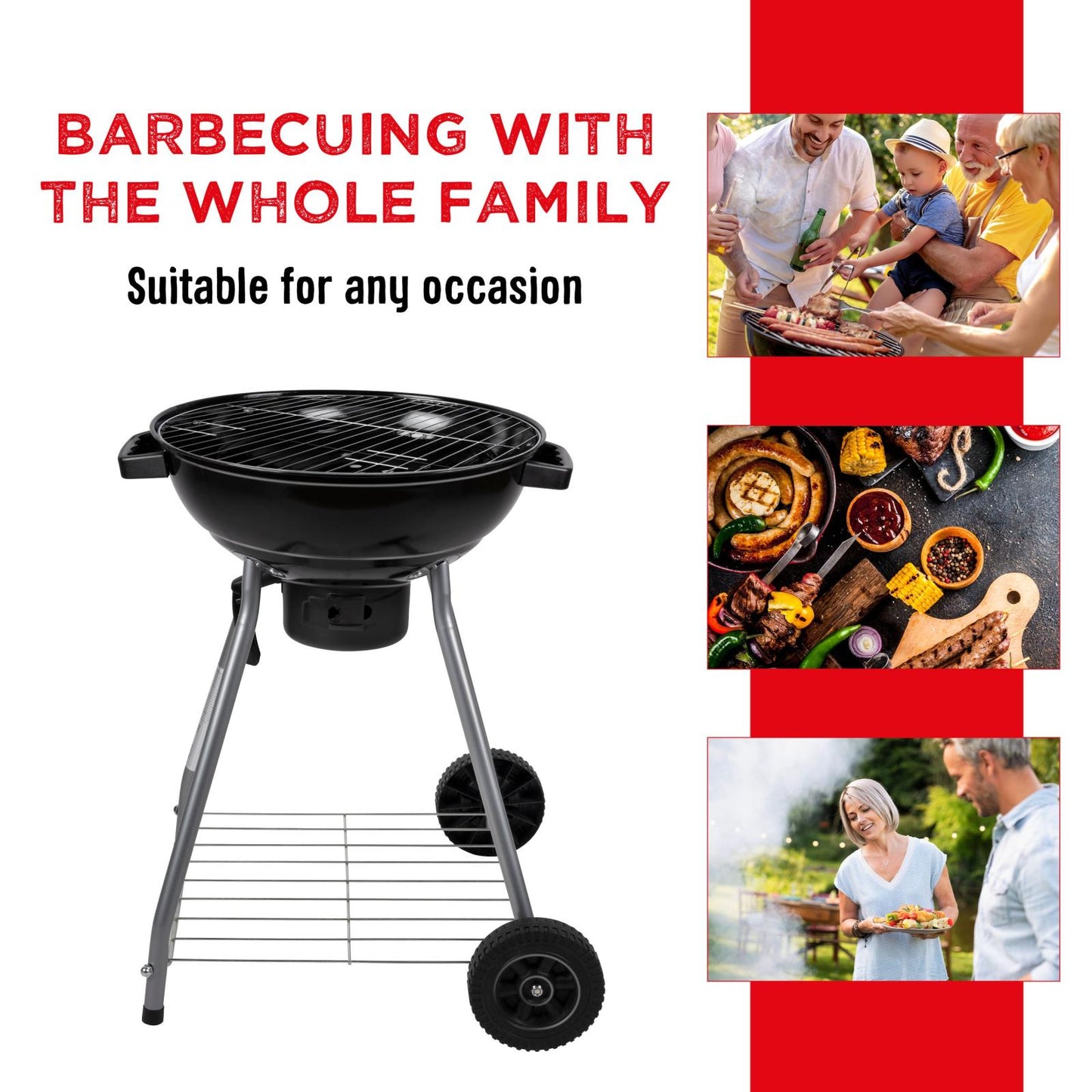 BBQ 18inch lid+handle+ash