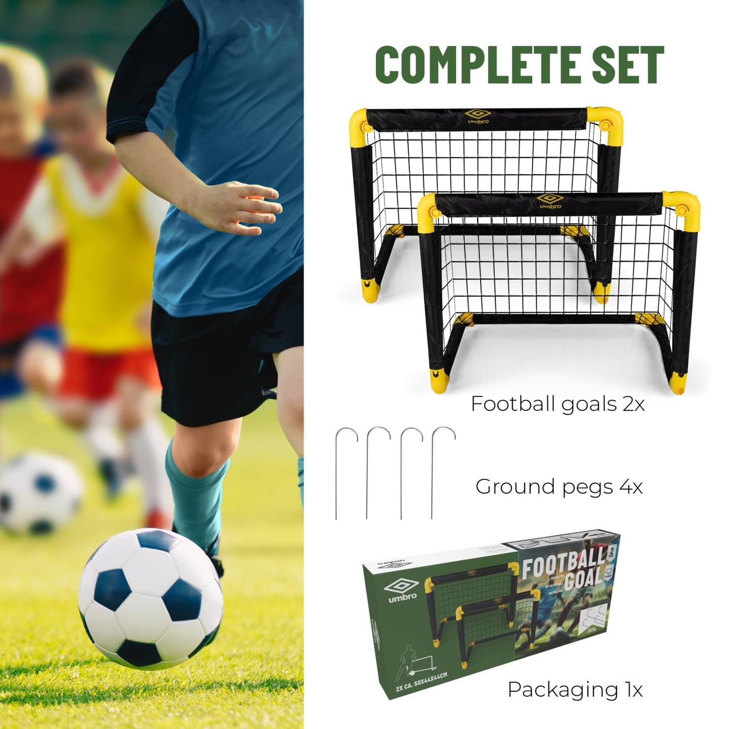 Soccer goal set 55cm PP 2pc.