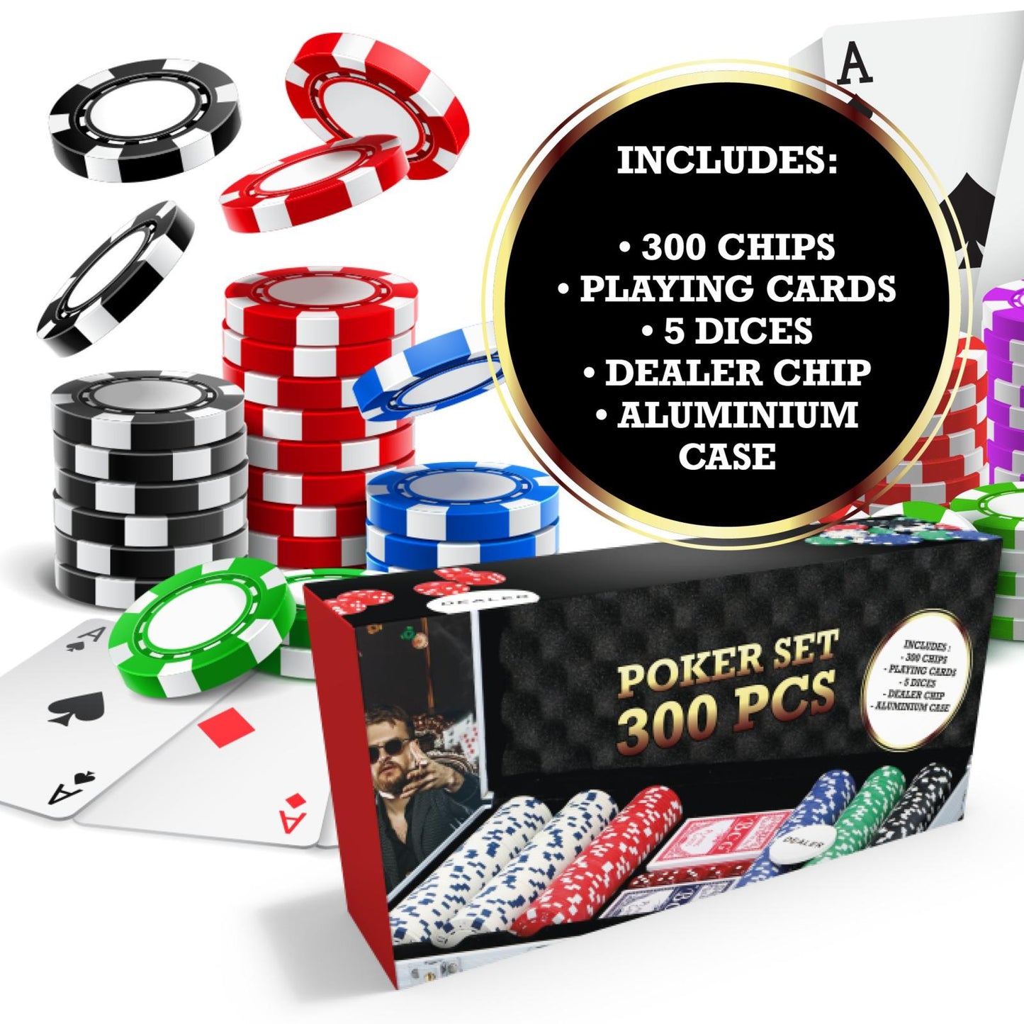 Poker set 300pcs with case ALU