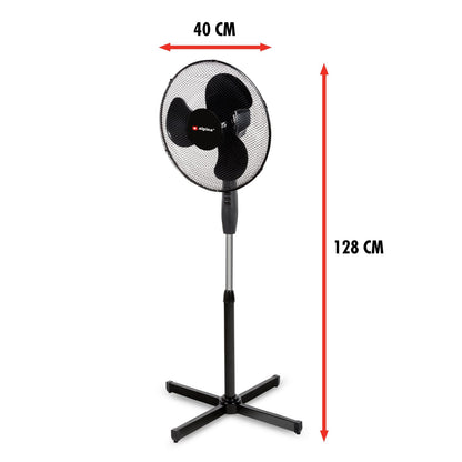 Fan standing 40cm black PP