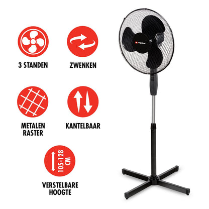 Fan standing 40cm black PP