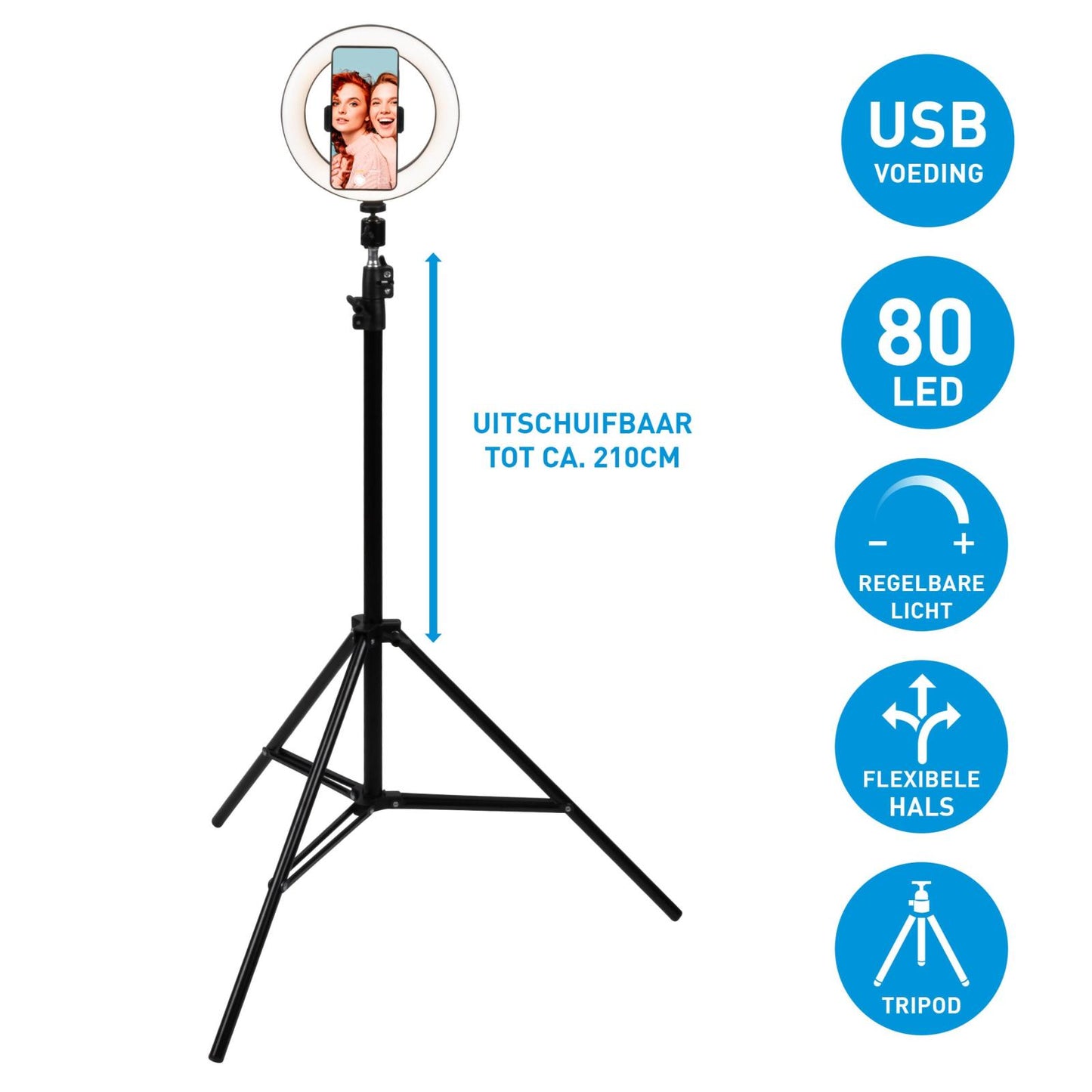 Ringlight stand ⌀20cm 80 LEDs