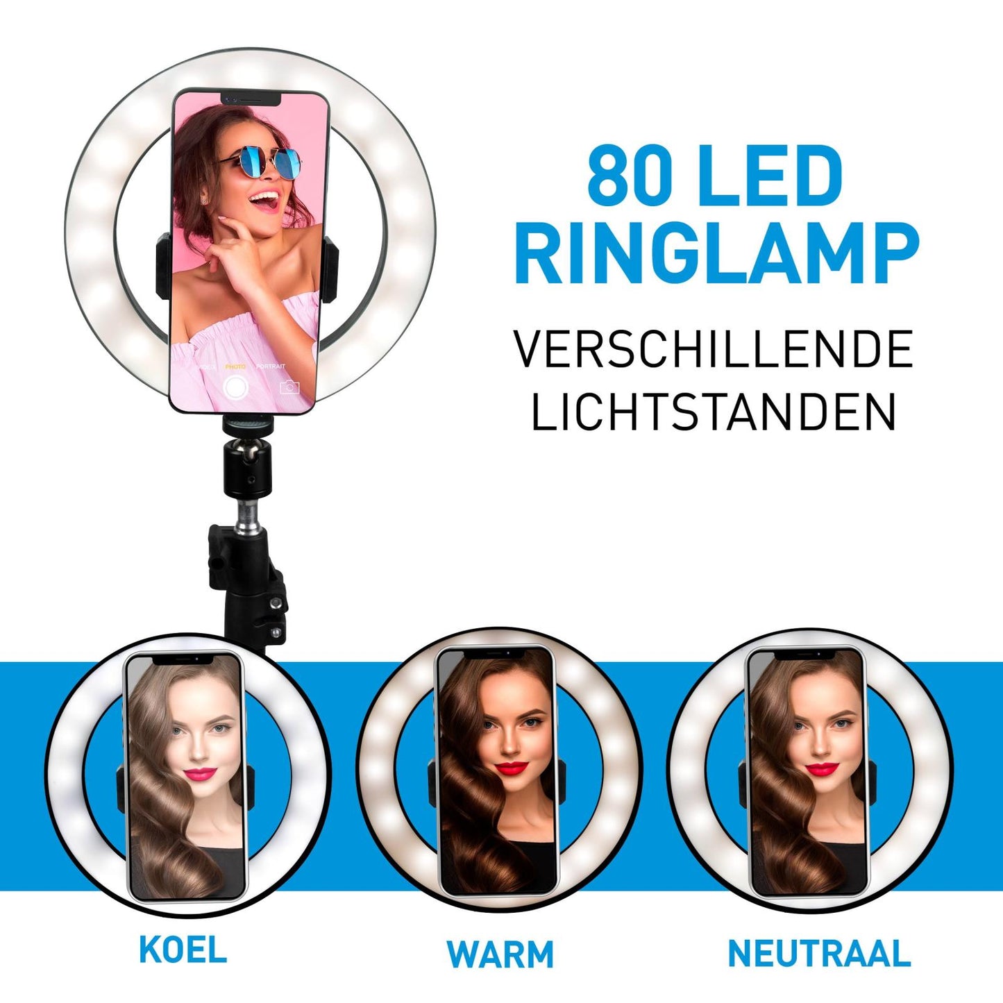 Ringlight stand ⌀20cm 80 LEDs