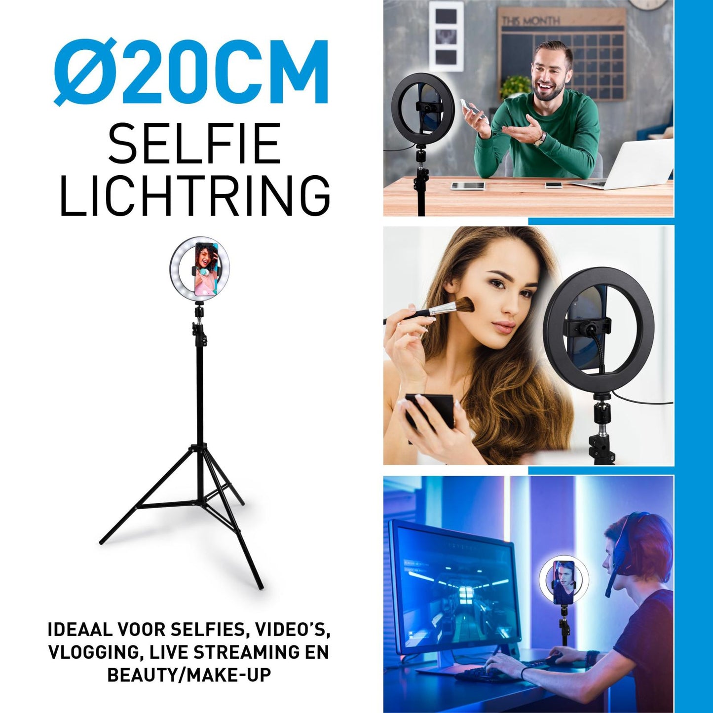Ringlight stand ⌀20cm 80 LEDs