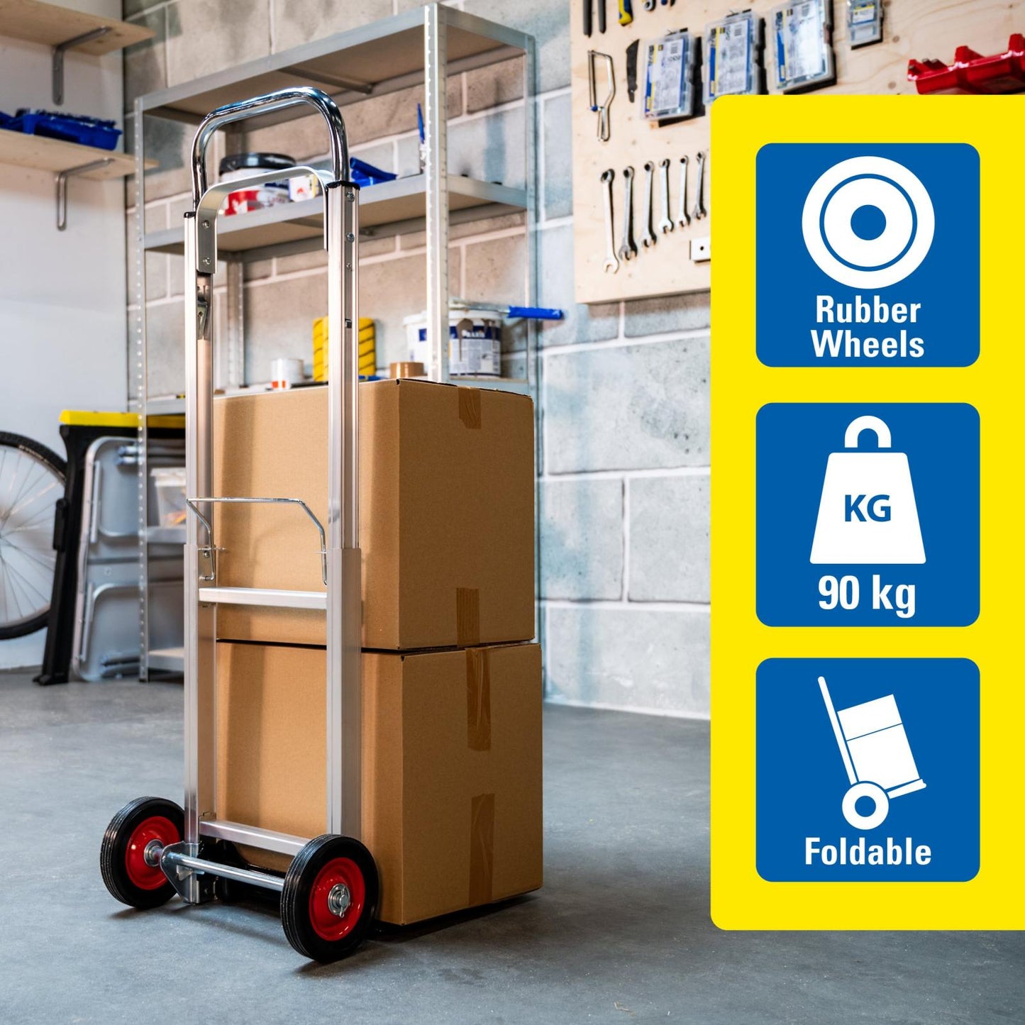 Hand truck foldable alu 90kg