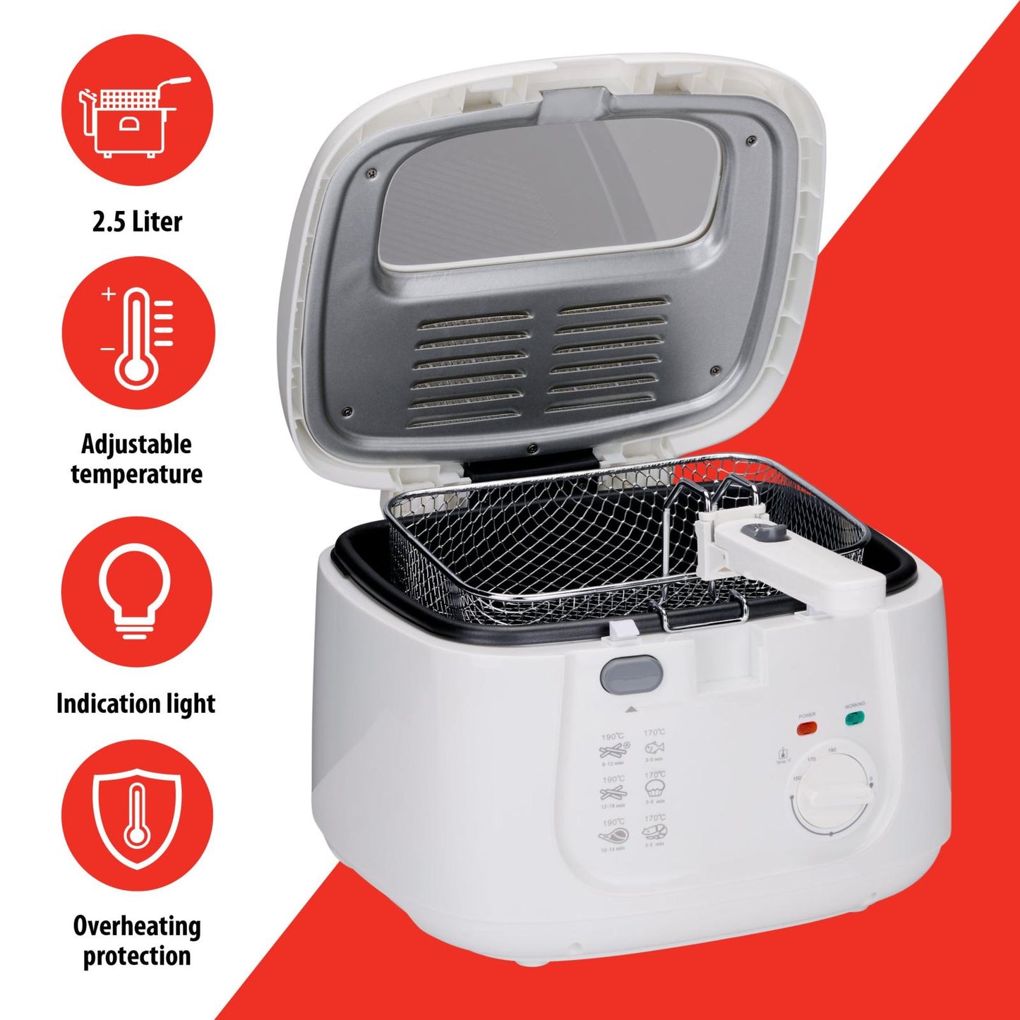 Deep fryer 230V 2,5L 1800W
