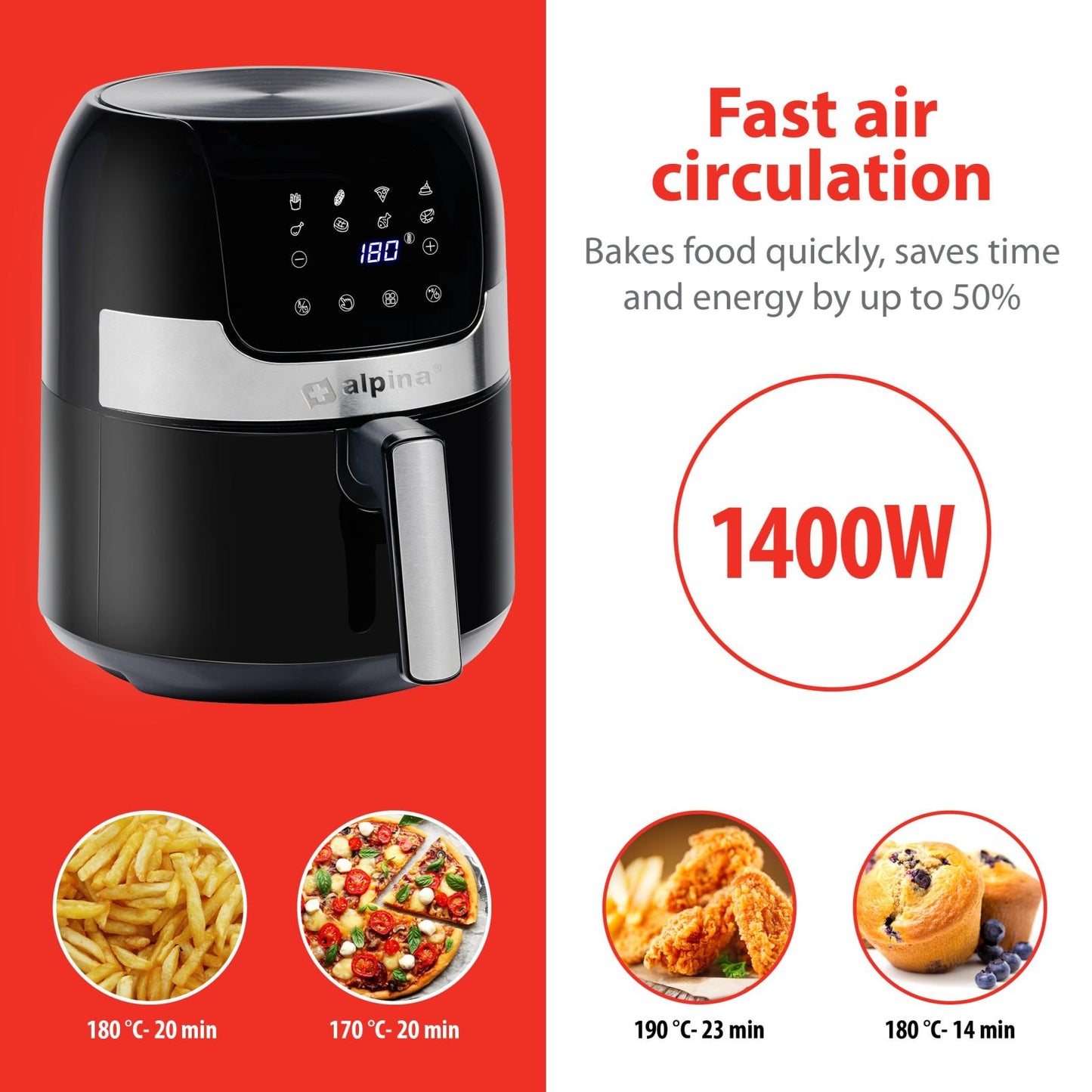 Air Fryer 230V 3.5L 1400W digital