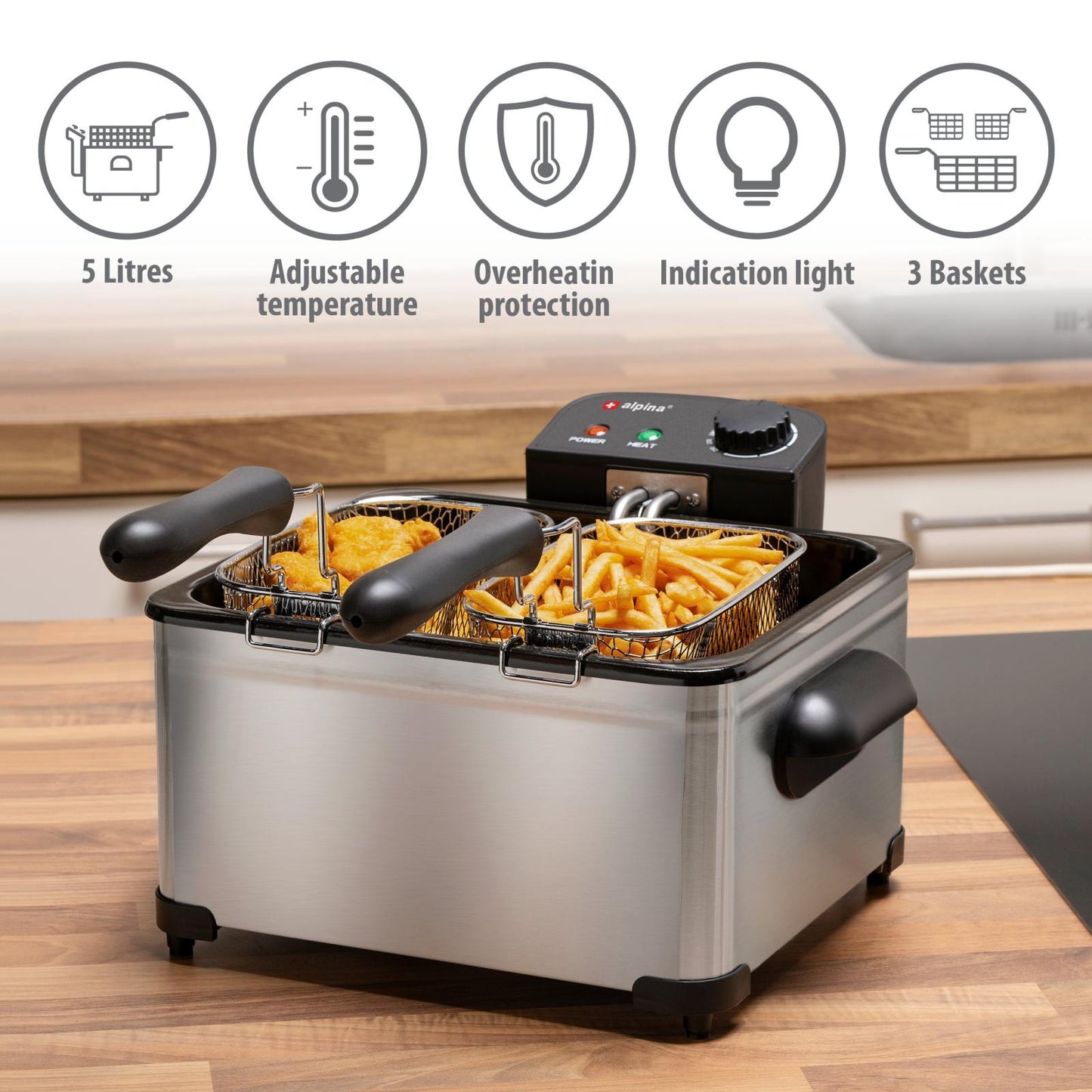 Deep fryer 5L 2000W