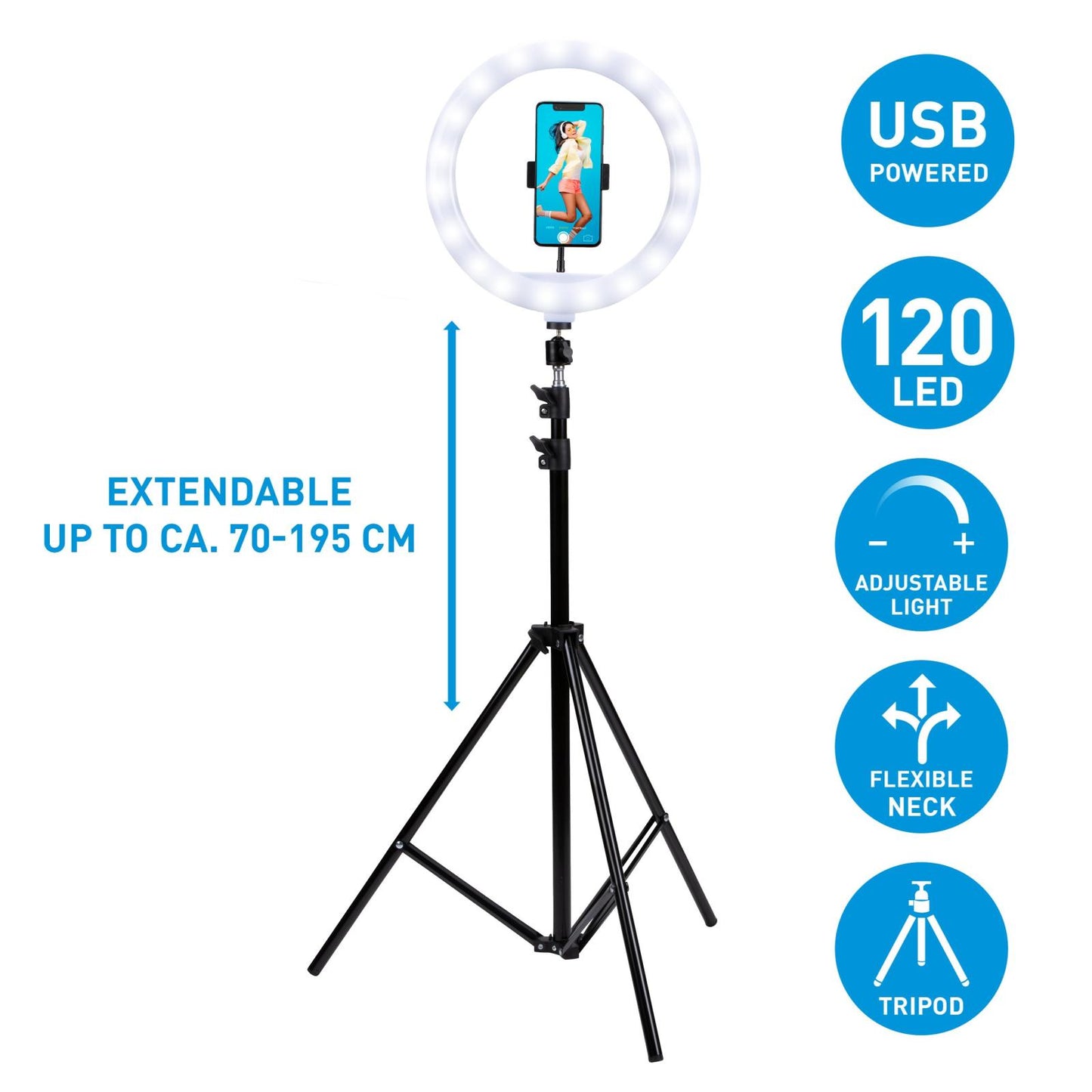 Ringlight stand ⌀12" 120 LEDs