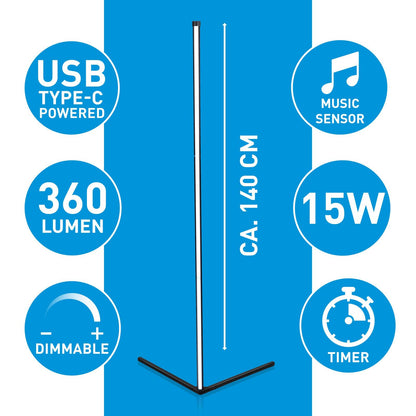 Corner lamp 230V RGBW 15W