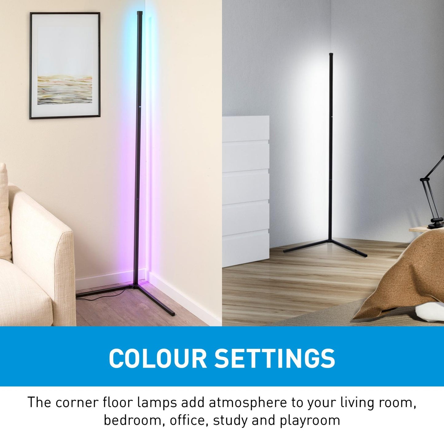 Corner lamp 230V RGBW 15W