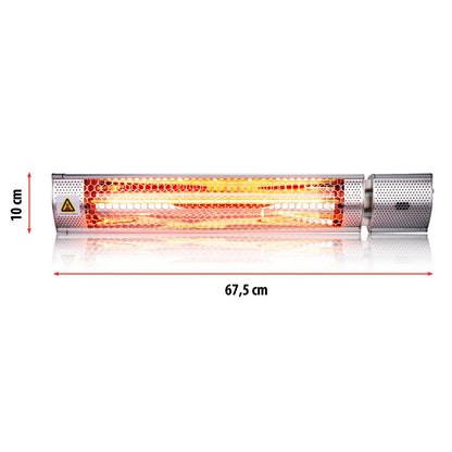 Heater wall 2000W gold halogen