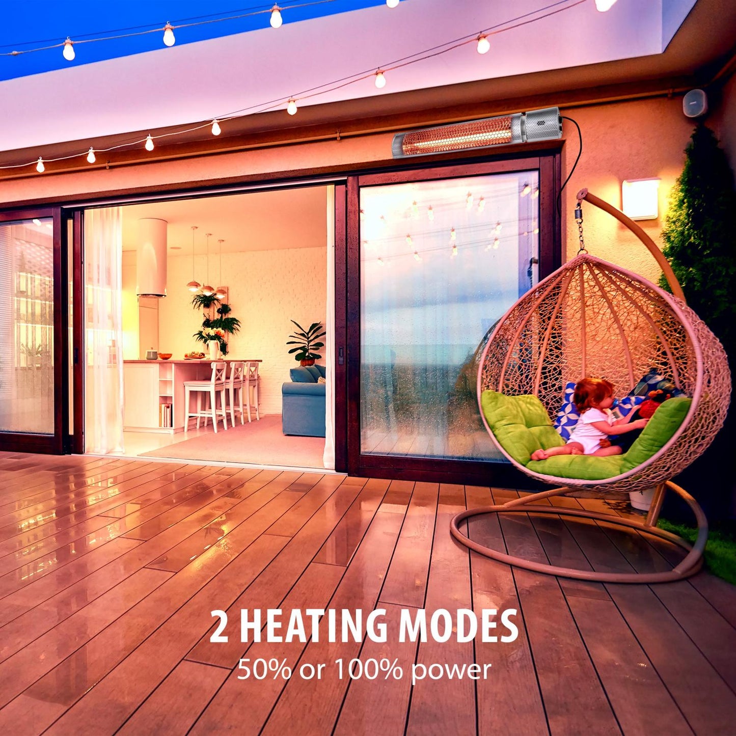 Heater wall 2000W gold halogen