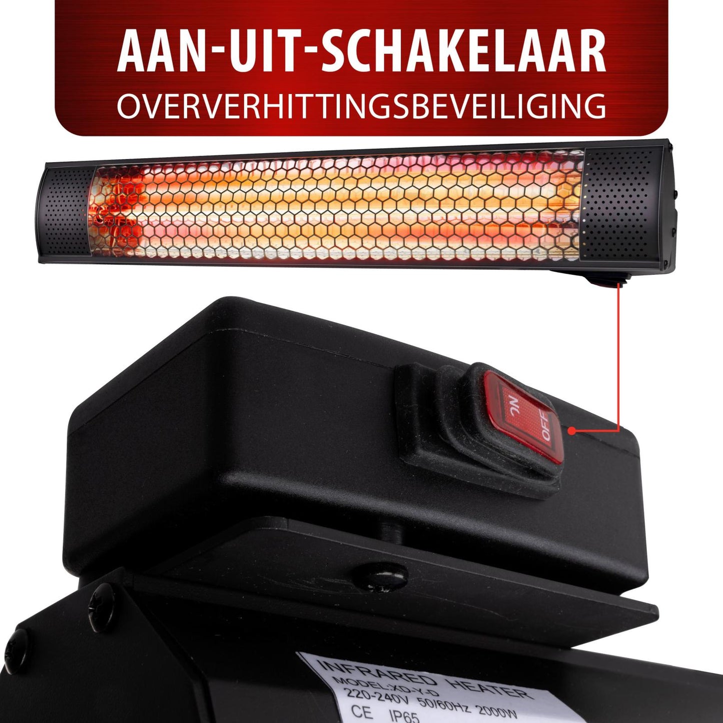 Heater wall 2000W gold halogen