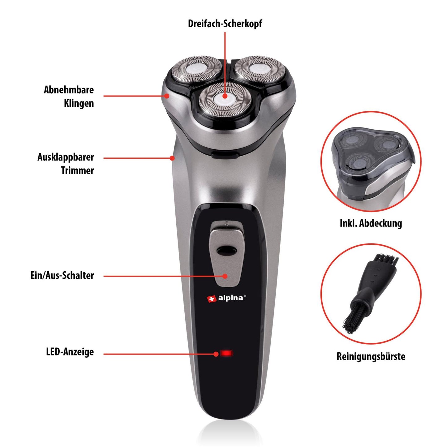 Shaver 3head B/O rechargable