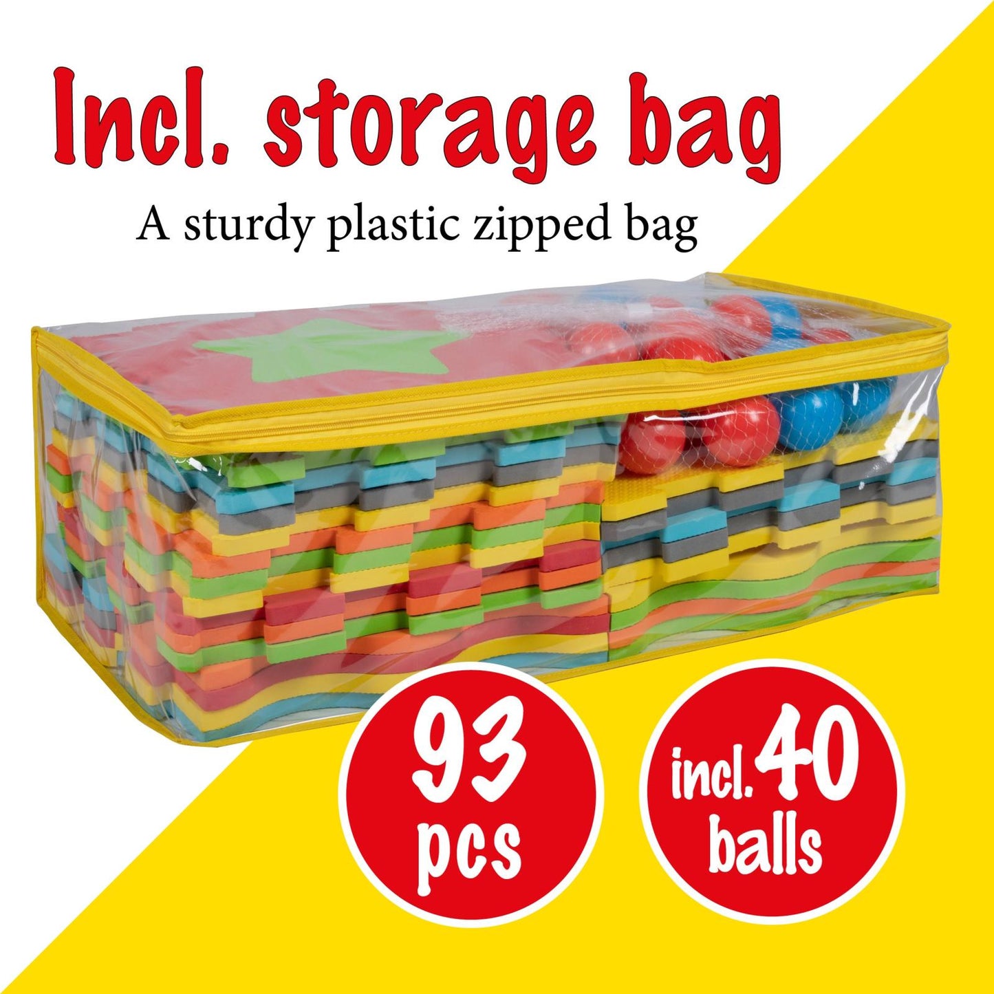 Ball pit foam playset 93pcs