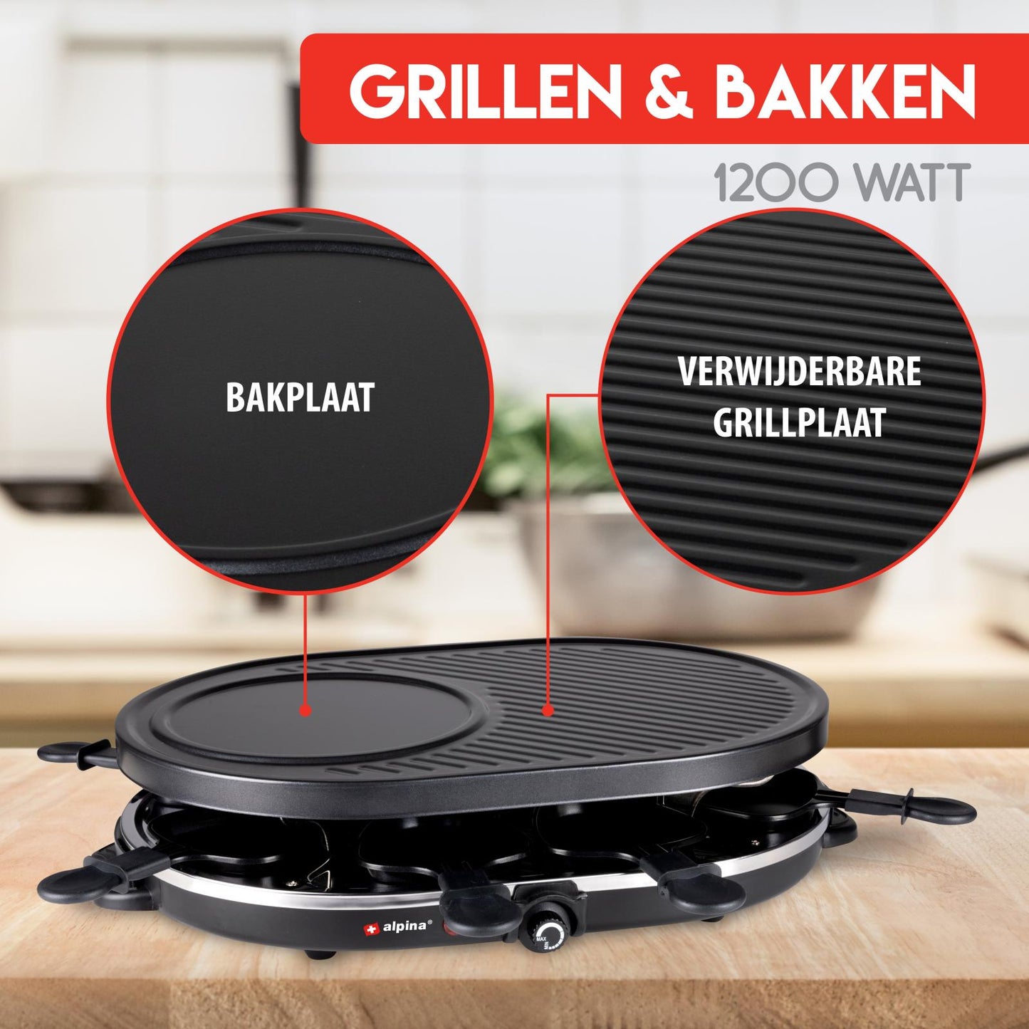 Raclette grill gourmet ABS