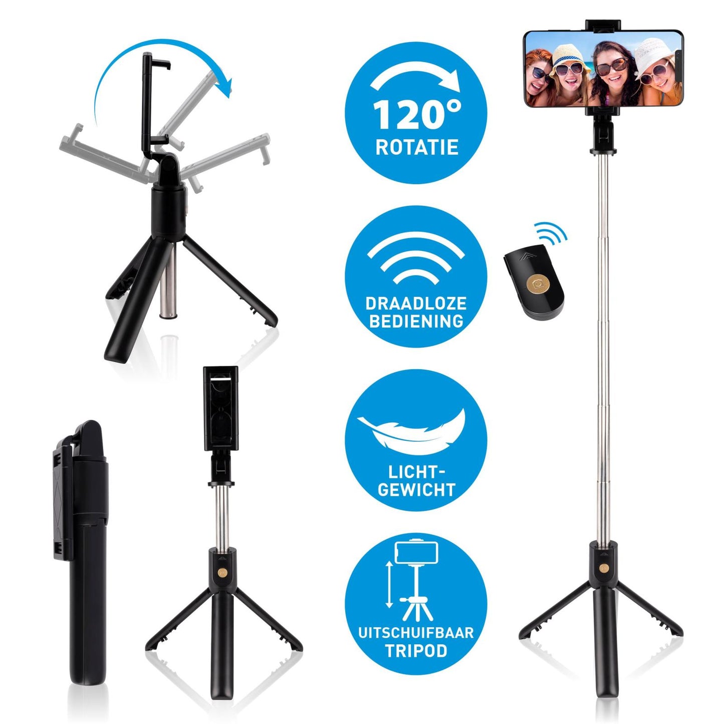 Selfie stick BT & tripod