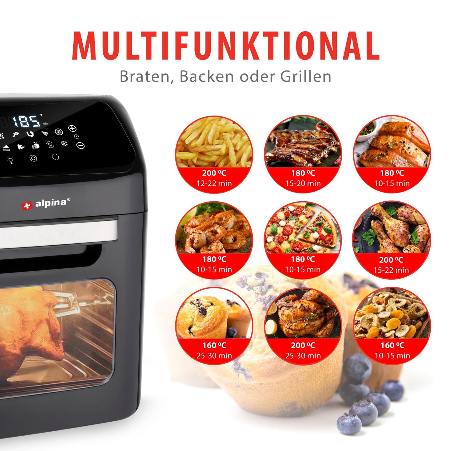 Oven air fryer 12L 230V