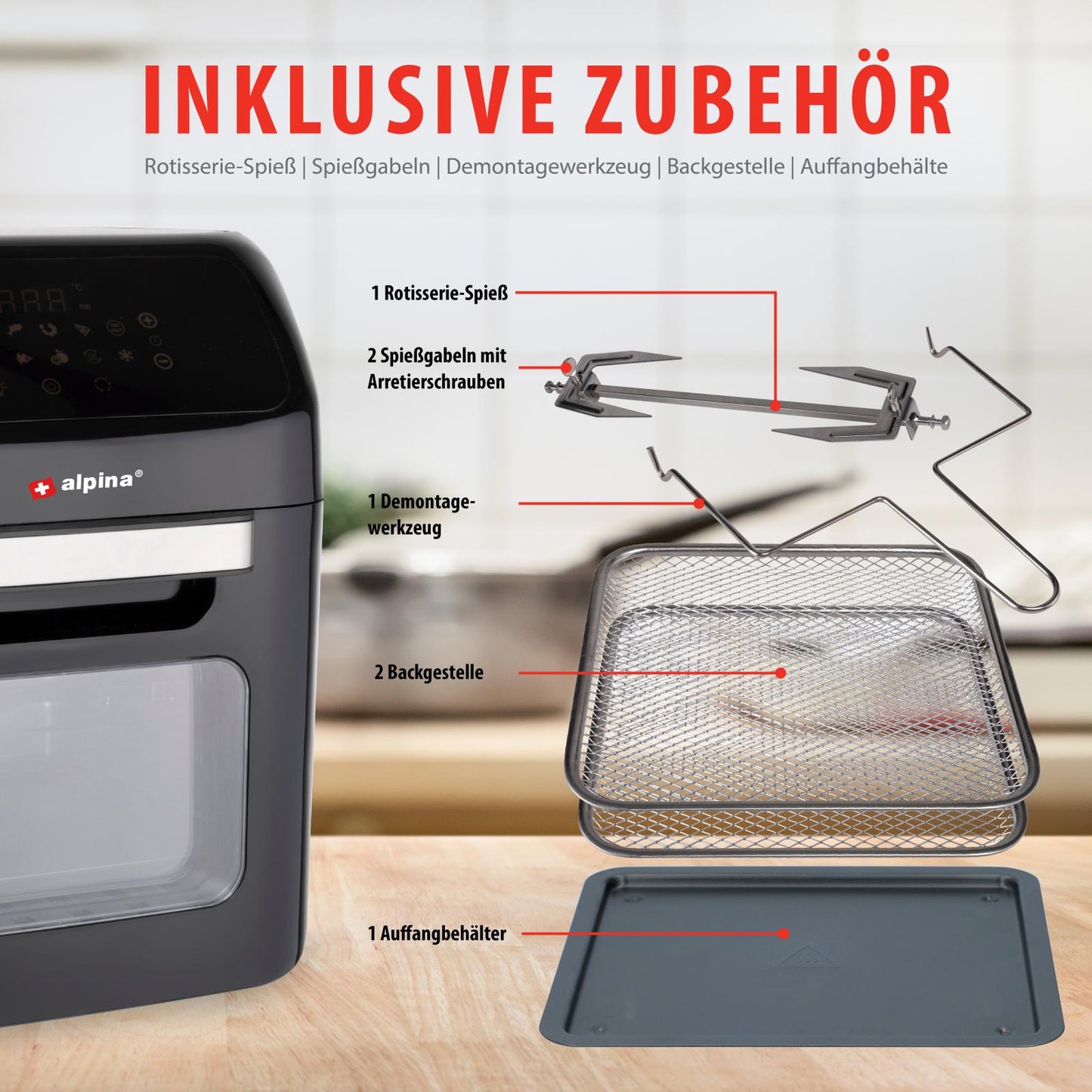 Oven air fryer 12L 230V